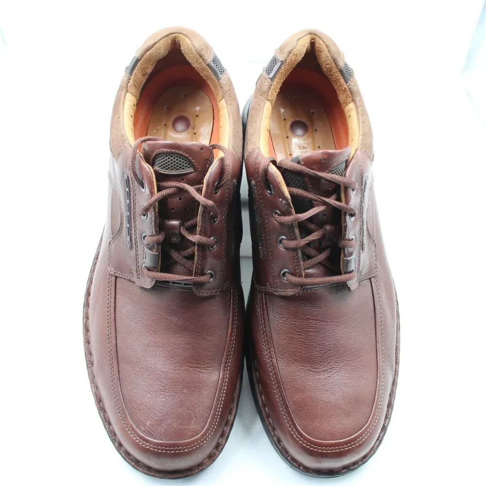 Clarks Unstructured Un Bend Men Sz 14 Casual Oxford Shoes Leather Comfort Brown